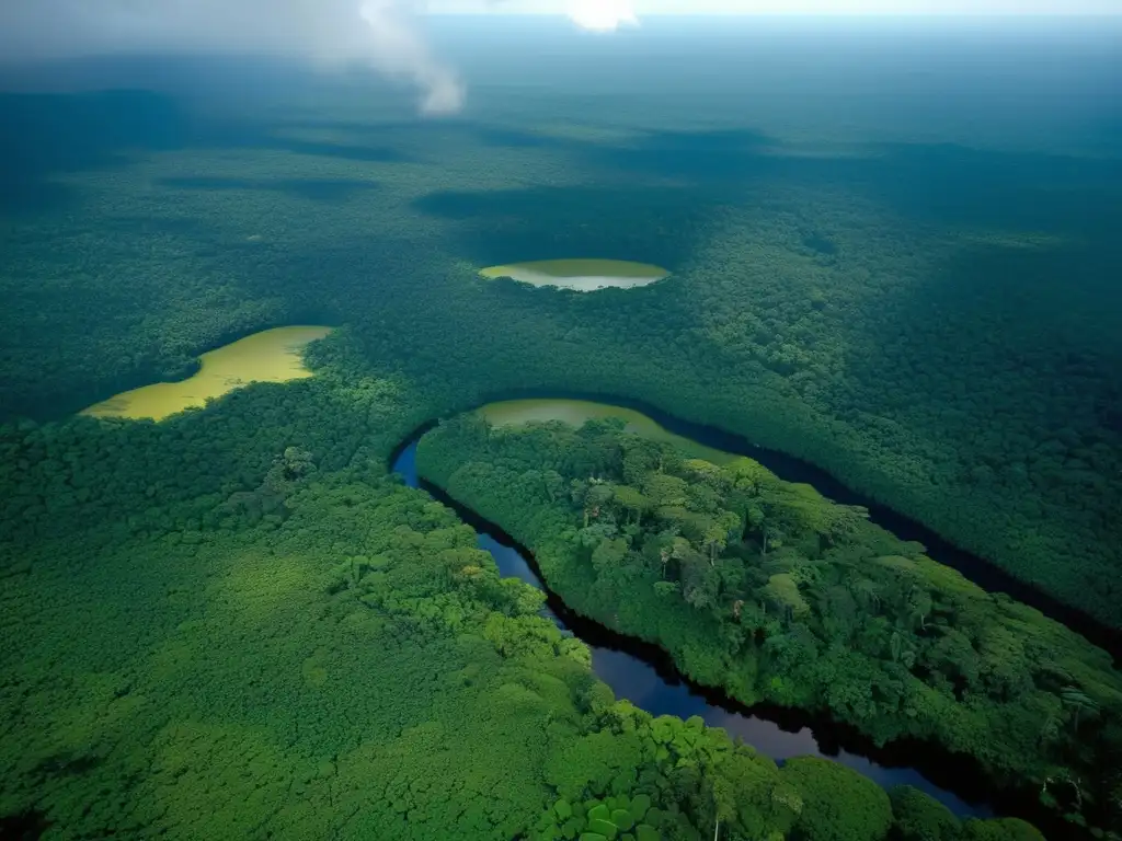 Impresionante vista aérea de la selva amazónica: Desafío senderismo Amazonas acampada