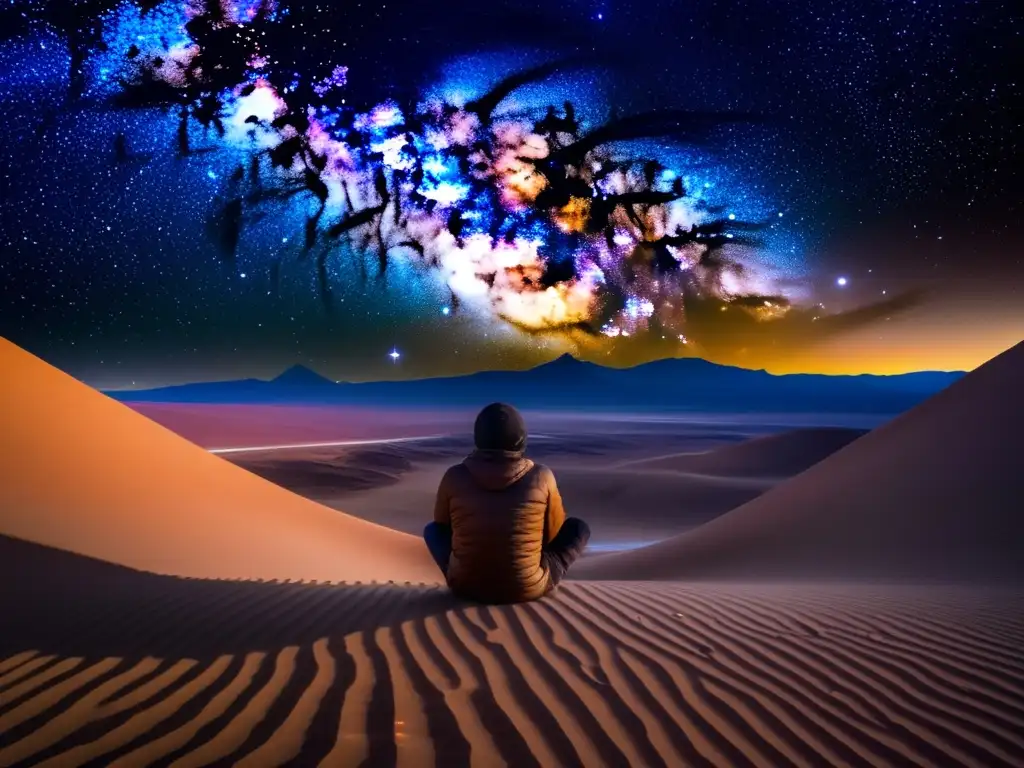 Maravillosa vista nocturna del cielo estrellado en el Desierto de Atacama