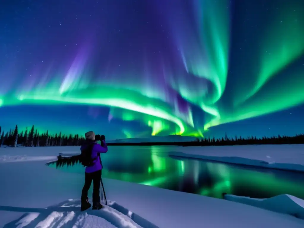 Fotografía nocturna auroras boreales