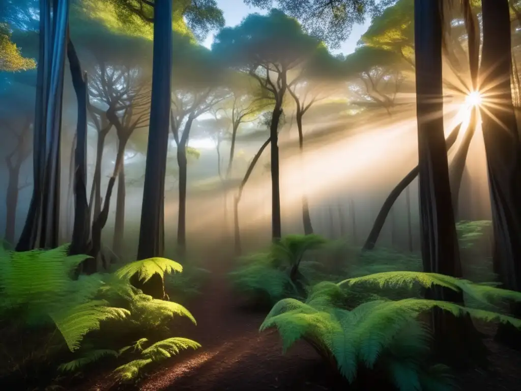 Cuentos misteriosos Bosque de los Cantos al anochecer, campamento en el bosque