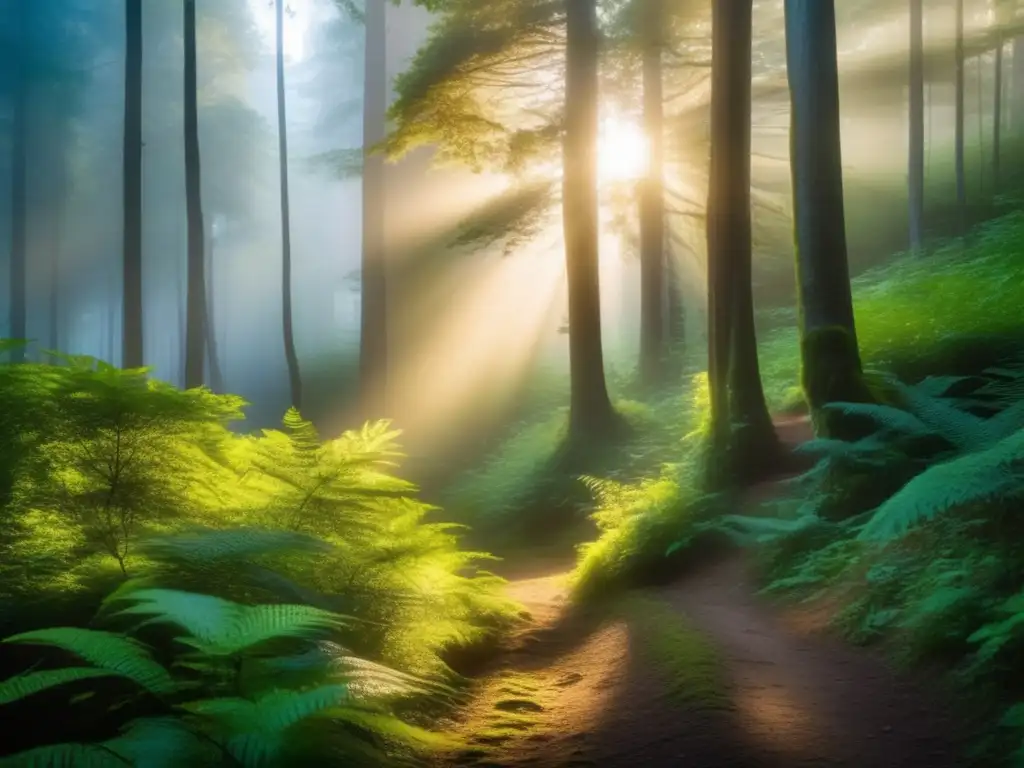 Iniciativas de conservación en áreas de acampada: Bosque misterioso con sendero invitador