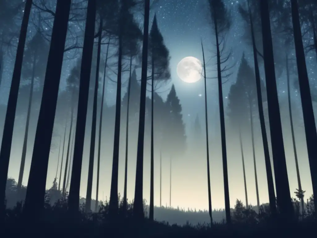 Historias misteriosas de la Luna Llena en un bosque encantador