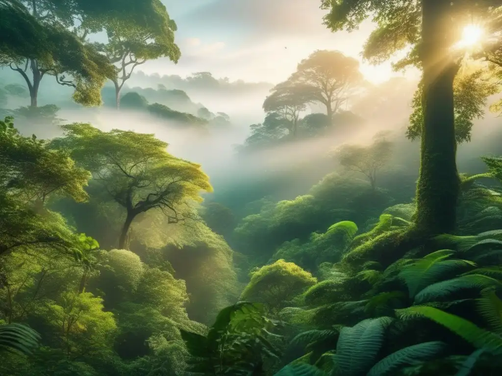 Impulso senderistas reforestación conservación: Bosque místico 8k con árboles majestuosos, vida silvestre y hikers en sendero