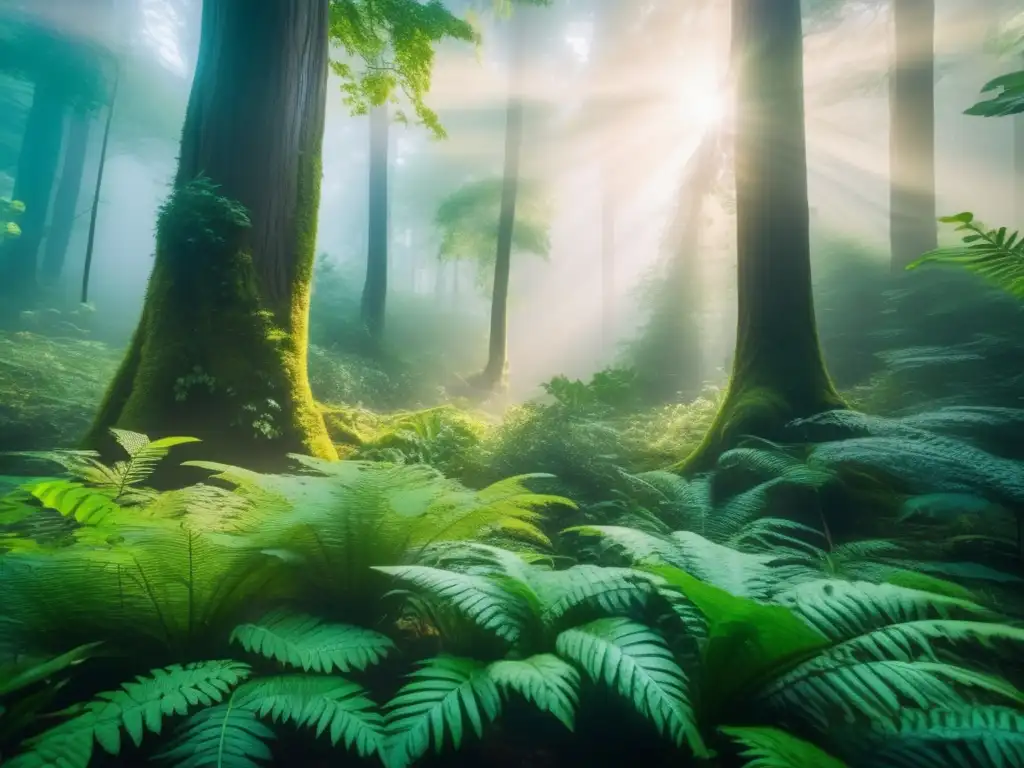 Plantas medicinales identificar naturaleza en un bosque denso y misterioso al amanecer