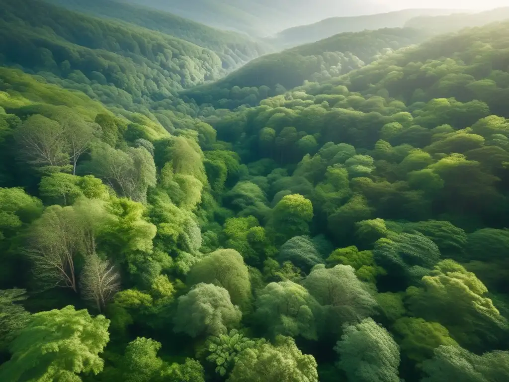 Bosque exuberante con vida: campismo sostenible