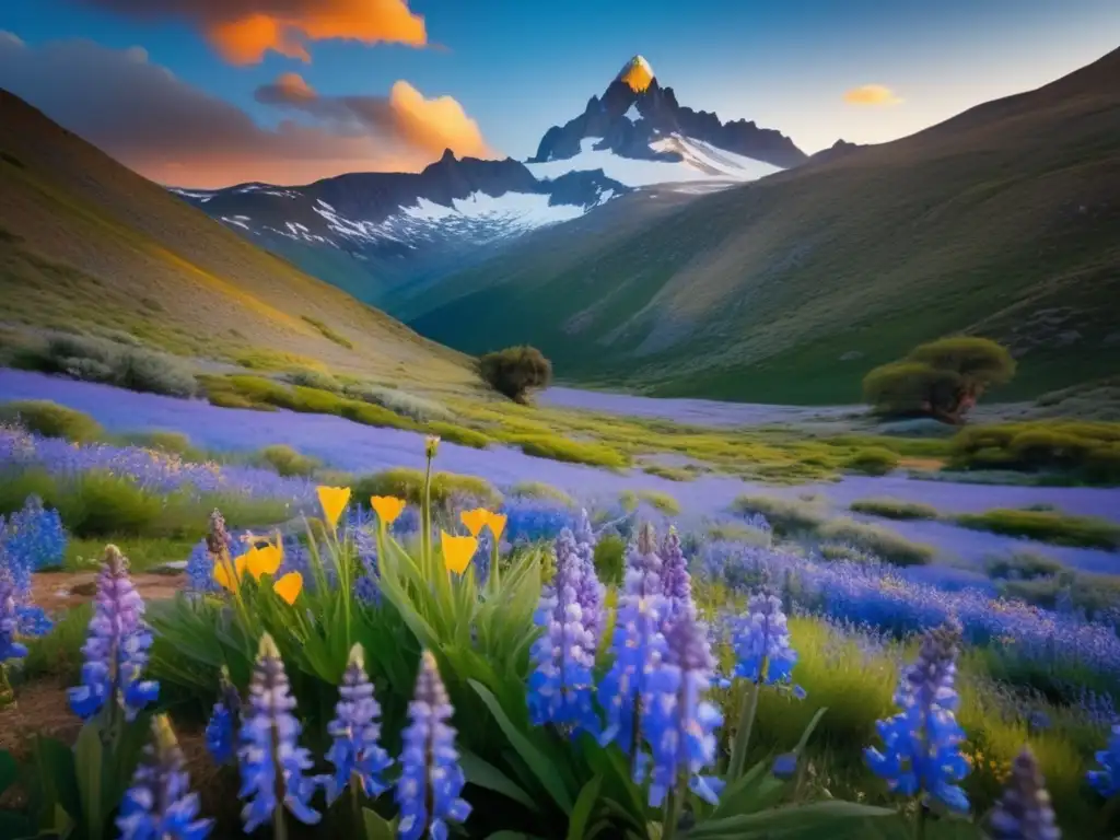 Flores silvestres en zonas de acampada en Parque Nacional de Sierra Nevada