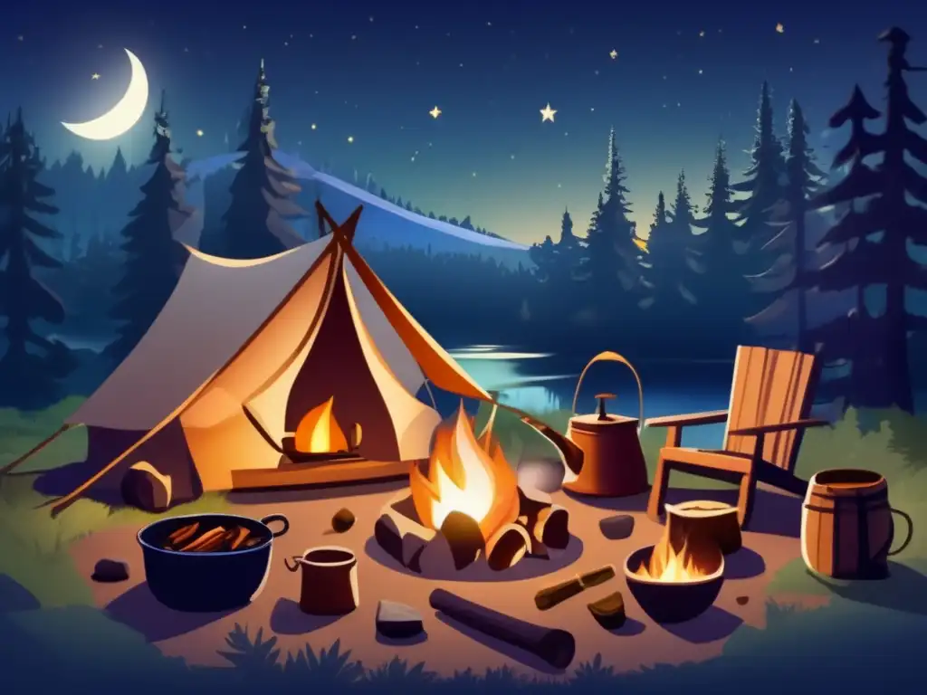 Recetas de camping bajo la luna: campamento, cocina, ingredientes, misterio, emocion