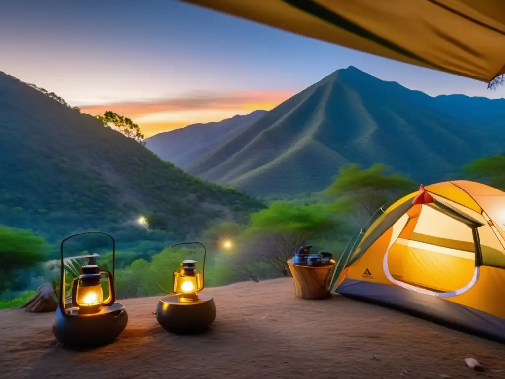 Descubre la magia de acampar en las Montañas de la Sierra Madre al atardecer