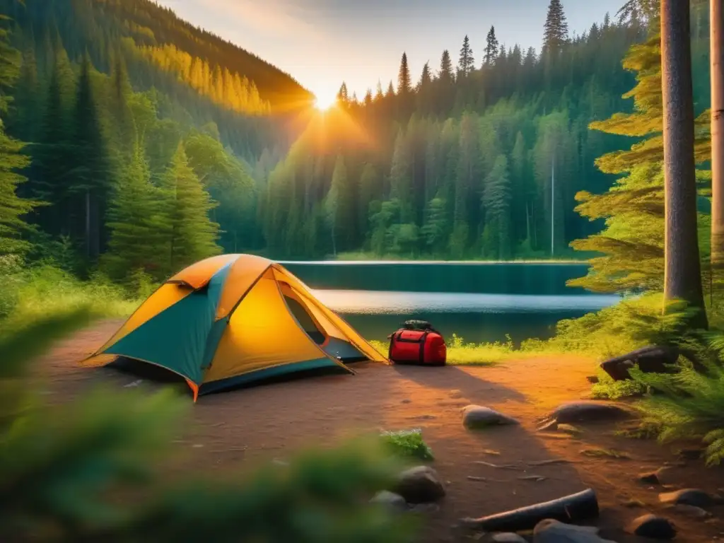 Campamento en el bosque con todo lo necesario - Importancia preparación camping adecuada