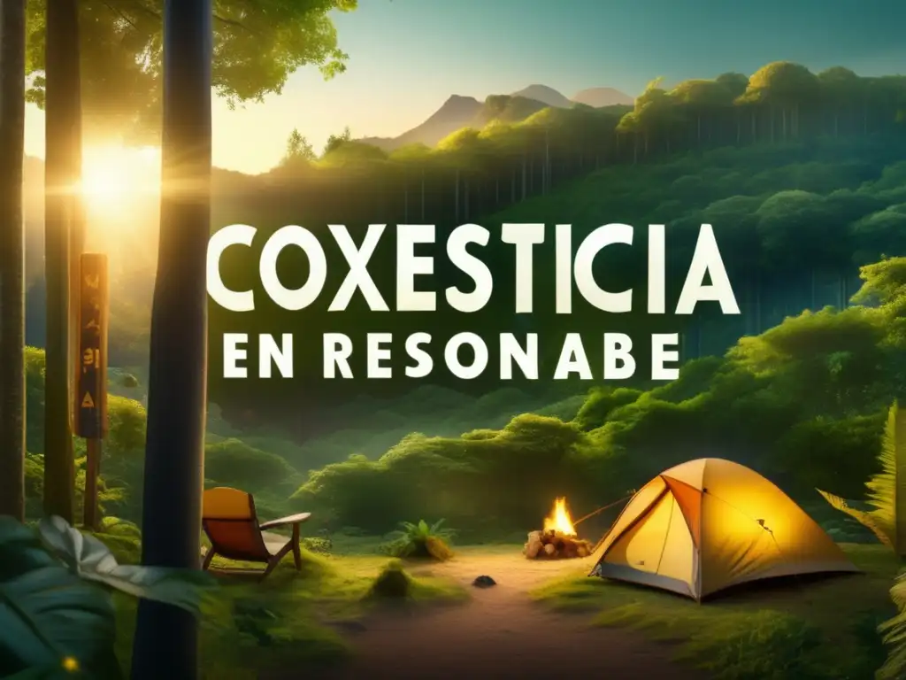 Imagen de campamento responsable y fauna en bosque: 