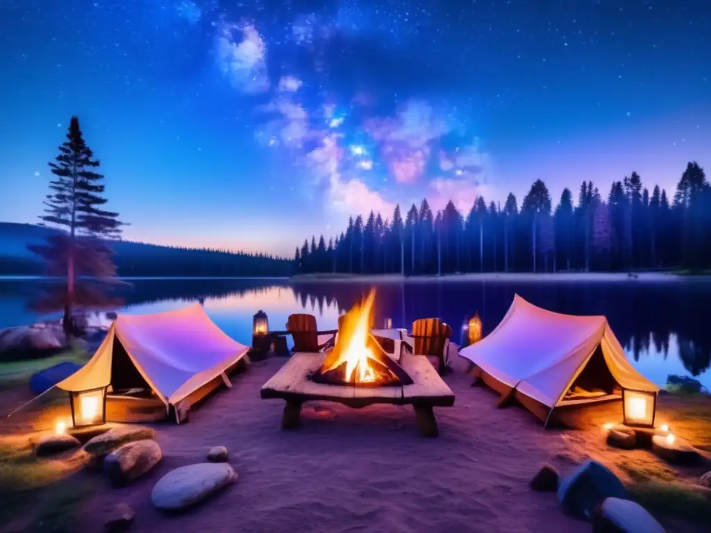 Ideas para cena romántica bajo las estrellas en el camping