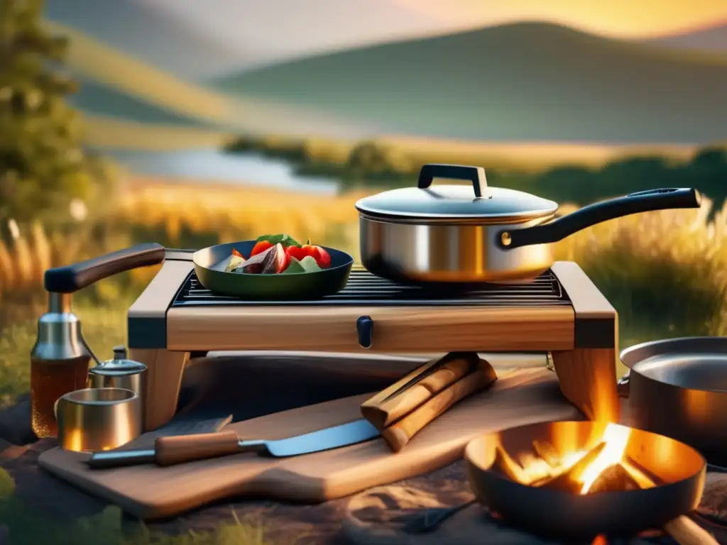 Recetas gourmet para camping en escenario natural