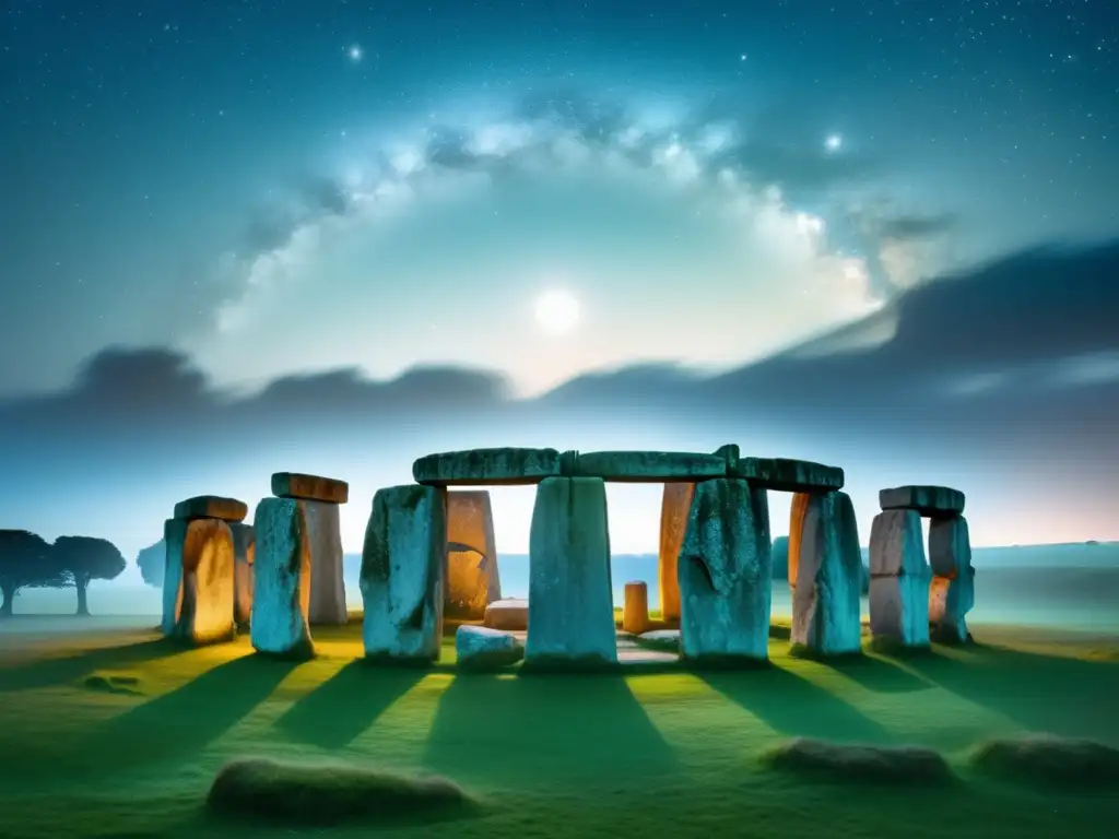 Experiencia mística acampada Stonehenge bajo estrellas