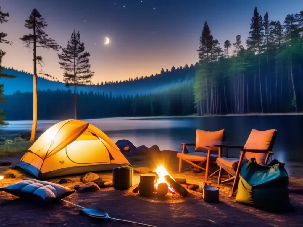 Escena de camping nocturno: Recetas para noches de camping a la luz de la luna