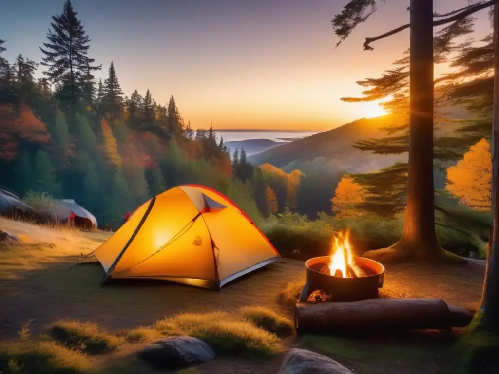 Camping responsable en un paisaje impresionante, equilibrio entre humanos y naturaleza