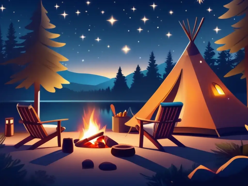 Ideas románticas cena bajo las estrellas en camping