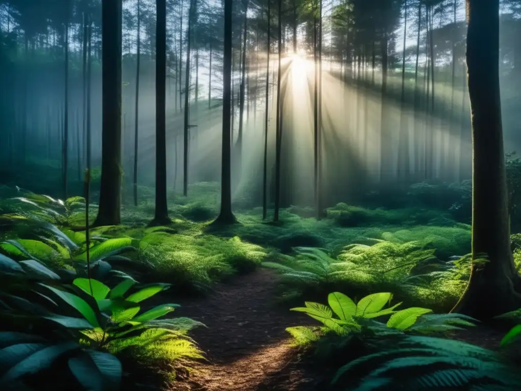 Impacto del campismo en fauna local: Bosque misterioso con campamento y vida nocturna