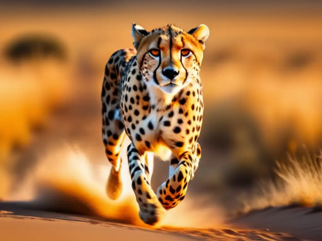 Fotografía de movimiento en naturaleza: Cheetah corriendo en la sabana africana, muestra belleza y poder de la naturaleza