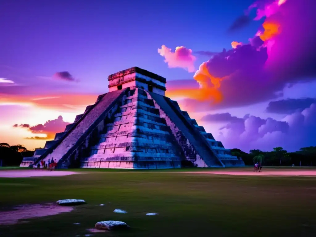 Descubriendo Chichen Itza: Senderismo y camping en la enigmática belleza de las ruinas mayas al atardecer