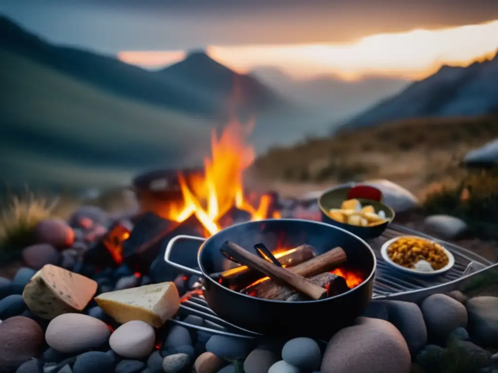 Campamento extremo con fogata y sopa de lentejas nutritiva - Recetas de cocina para camping extremo