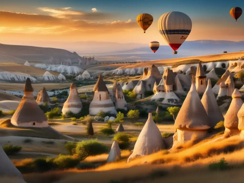 Paisaje místico de las cuevas antiguas de Cappadocia, con chimeneas de hadas y senderismo en cuevas de Cappadocia