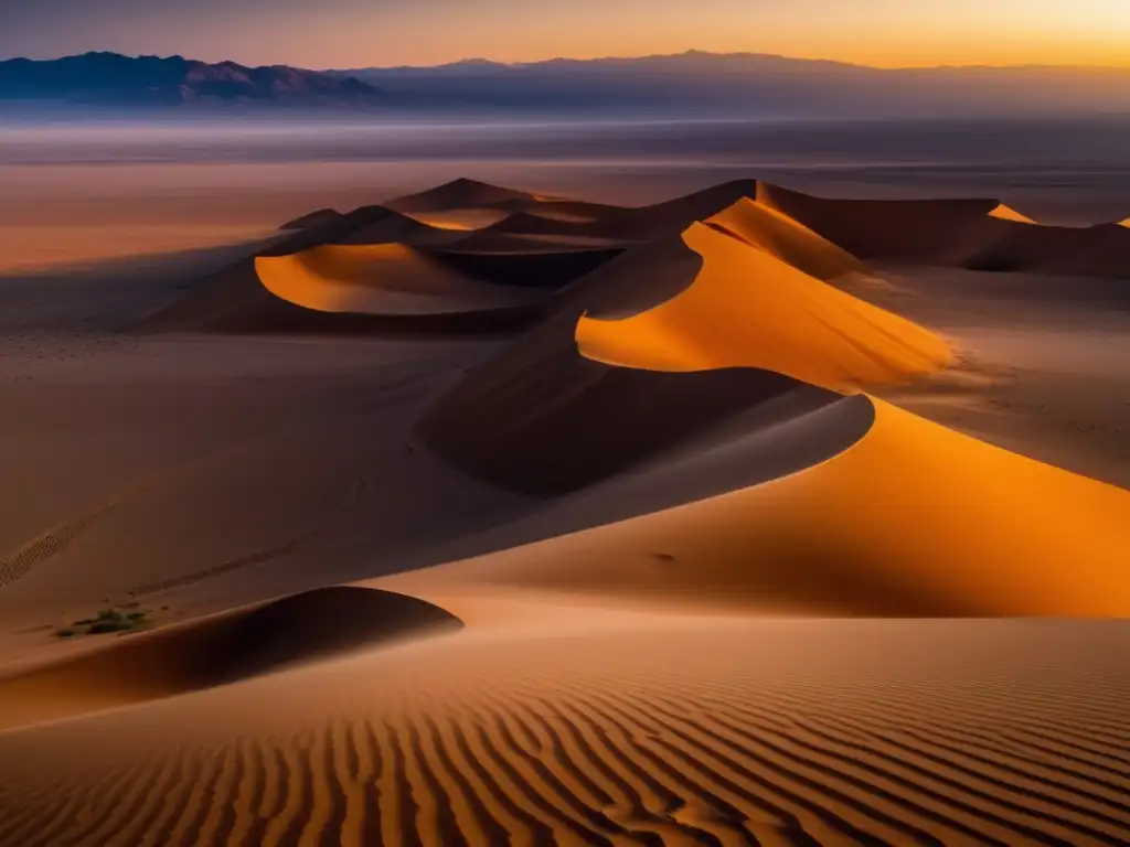 Guía de acampada en el Desierto de Atacama: Desierto extenso con duna de arena, figuras rocosas, paisaje deslumbrante y persona asombrada