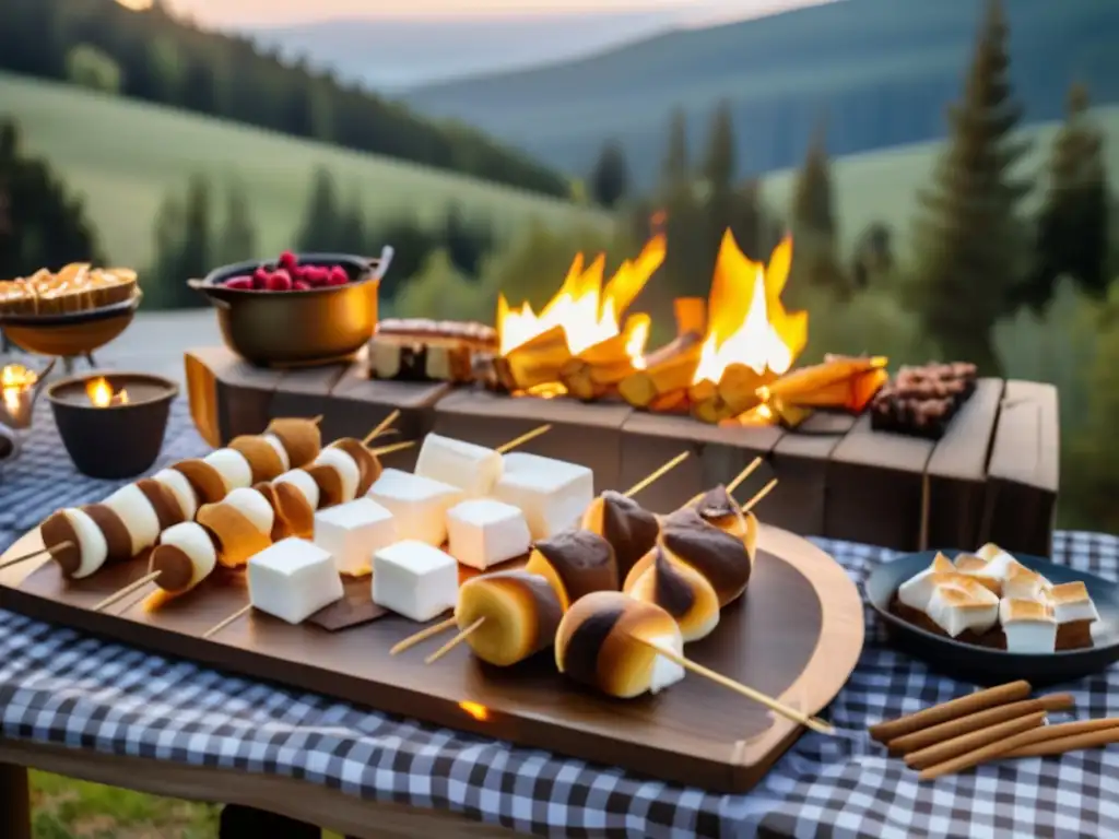 Postres deliciosos para acampada en entorno pintoresco