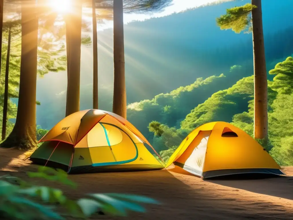 Ecoturismo responsable en senderismo y camping: una imagen cautivadora que muestra la armonía entre humanos y naturaleza