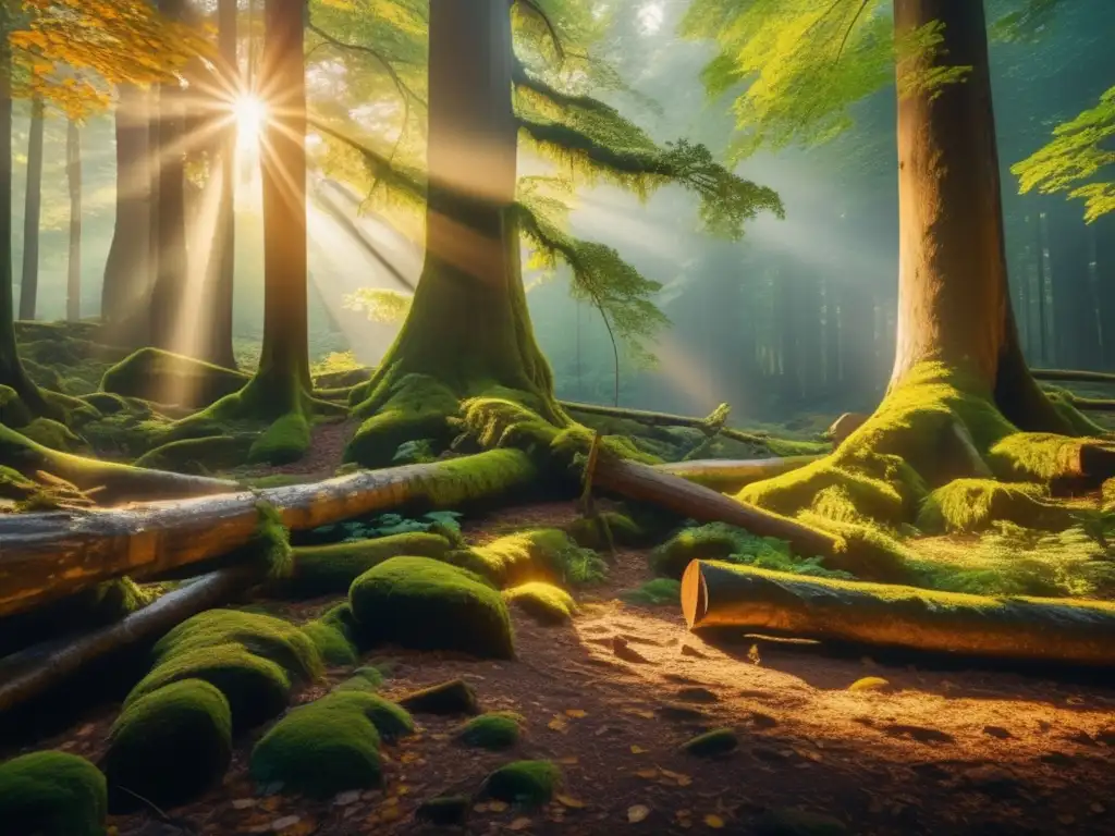 Bosque encantador bañado en luz dorada: Rastreo en la naturaleza: técnicas y consejos