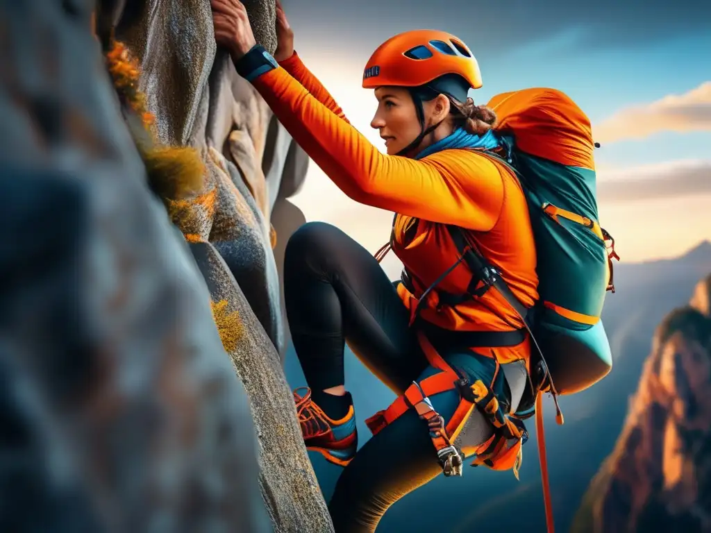 Increíble imagen 8k de un escalador venciendo obstáculos naturales - Mejores técnicas de escalada en roca