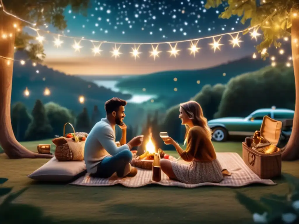 Cena romántica bajo las estrellas en el camping - Ideas para una velada mágica