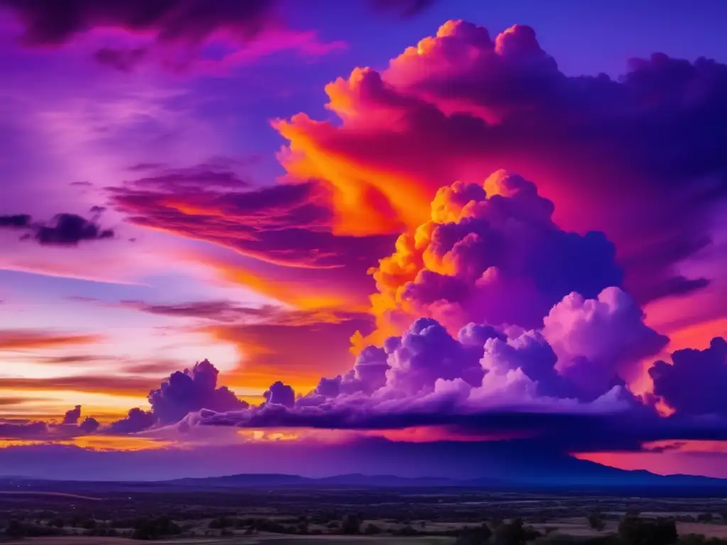 Fotografía de nubes impresionantes con cielo al atardecer