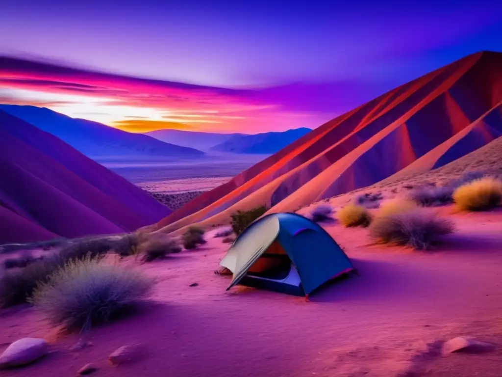 Guía acampada Quebrada de Humahuaca: Atardecer impresionante, paisaje misterioso, equipo de camping moderno