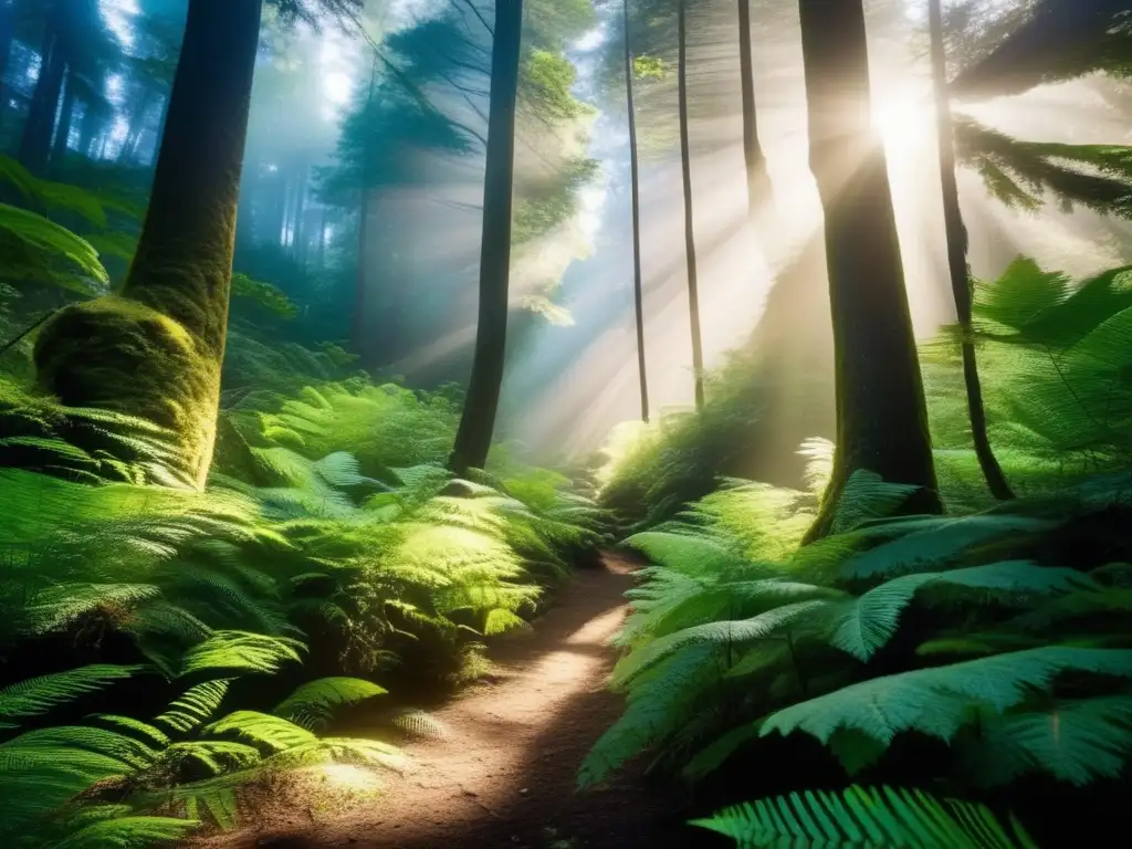 Senderismo y camping: secretos de biodiversidad en un bosque exuberante con montañas nevadas y un acogedor campamento