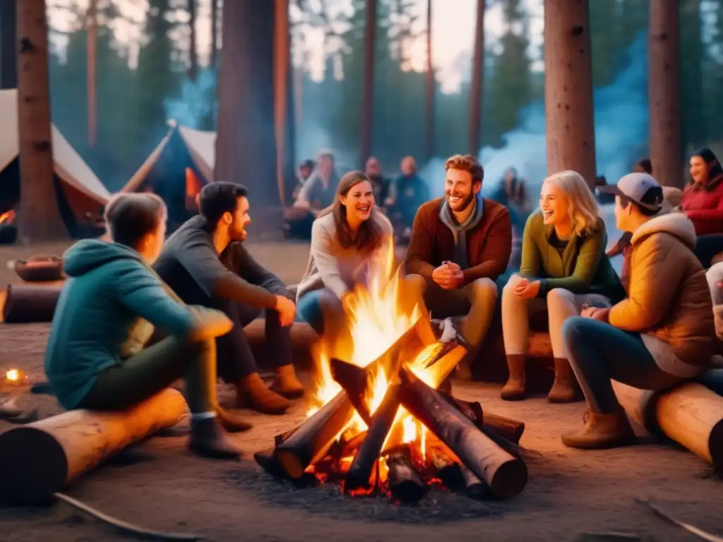 Cocina segura en acampadas: campamento, fogata, conversaciones, estofado, estrellas