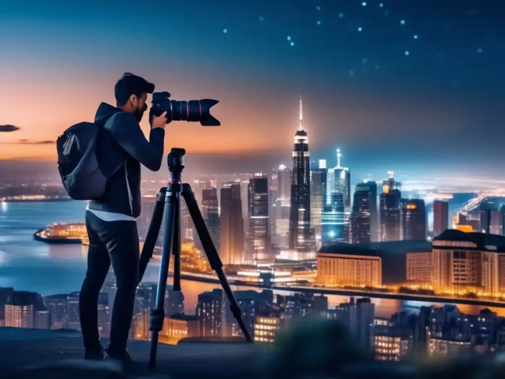 Técnicas para fotografía nocturna impresionante en ciudad iluminada