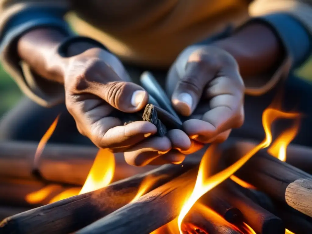 Técnicas de supervivencia indígenas: Creación de fuego con arco y taladro en manos habilidosas