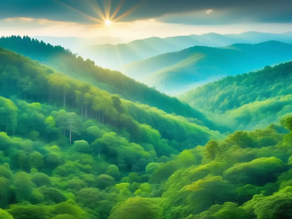 Paisaje impresionante de bosques verdes sin fin, ¡importancia de dejar sin rastro en senderismo!