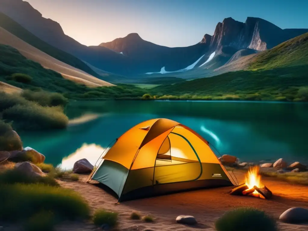 Beneficios de acampar para longevidad: lugar de camping en bosque con mistica y tecnologia moderna