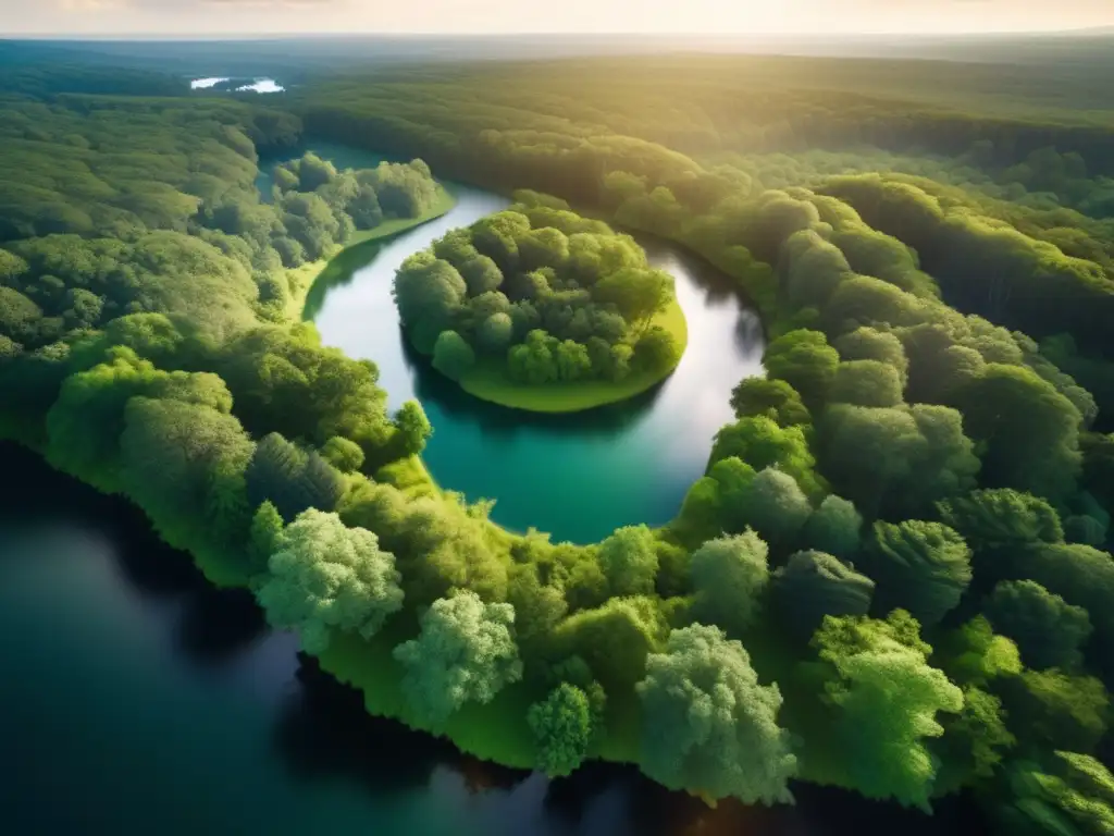 Vista aérea de área de acampada en bosque virgen, destacando importancia de conservación por autoridades locales