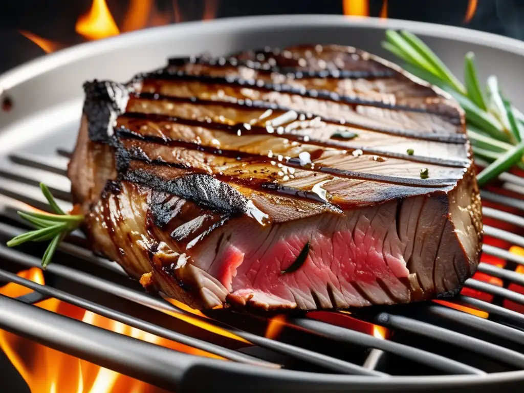 Barbacoa perfecta: steak grillado con grill marks y aroma irresistible