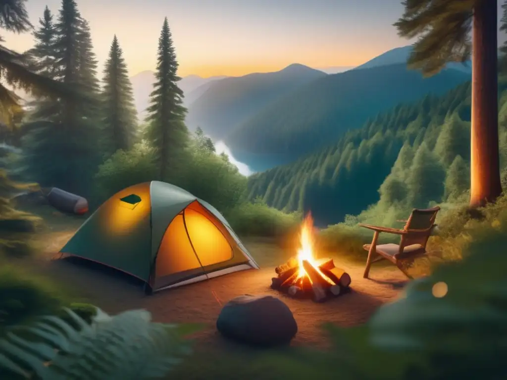 Camping y senderismo ético en una imagen 8k ultradetallada que captura la esencia de la naturaleza y la responsabilidad