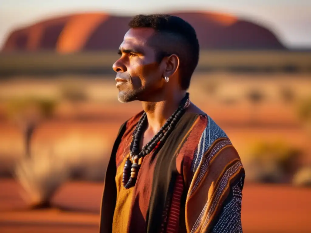 Hombre aborigen en el outback australiano: sabiduría y supervivencia (Consejos de supervivencia aborígenes Australia)