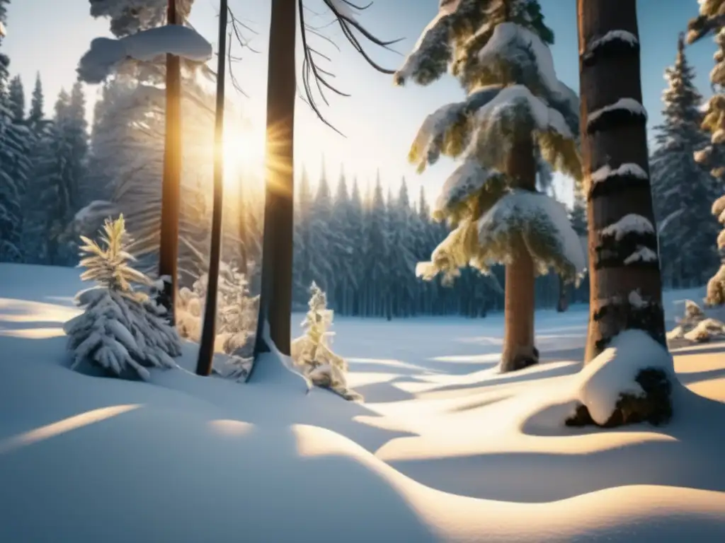 Senderismo en invierno: simbolismo y espiritualidad en bosque nevado