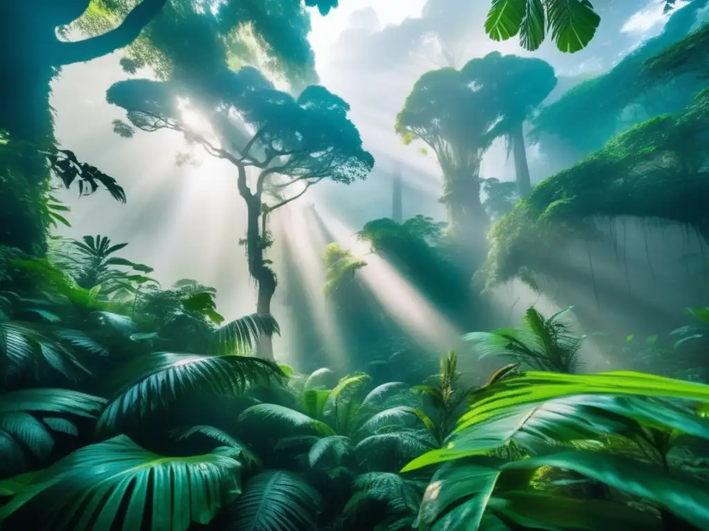 Interpretación cambios naturaleza tribus indígenas en selva mística con 8k de detalle