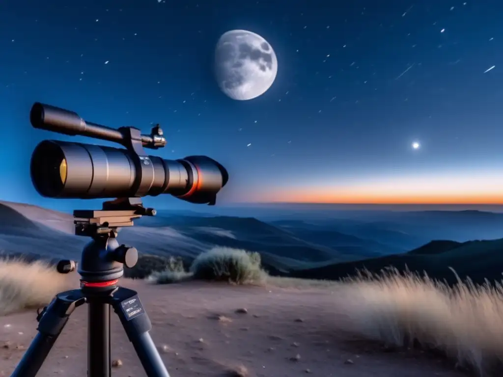 Fotografía nocturna senderismo camping: Noche estrellada, luna llena y equipo de fotografía