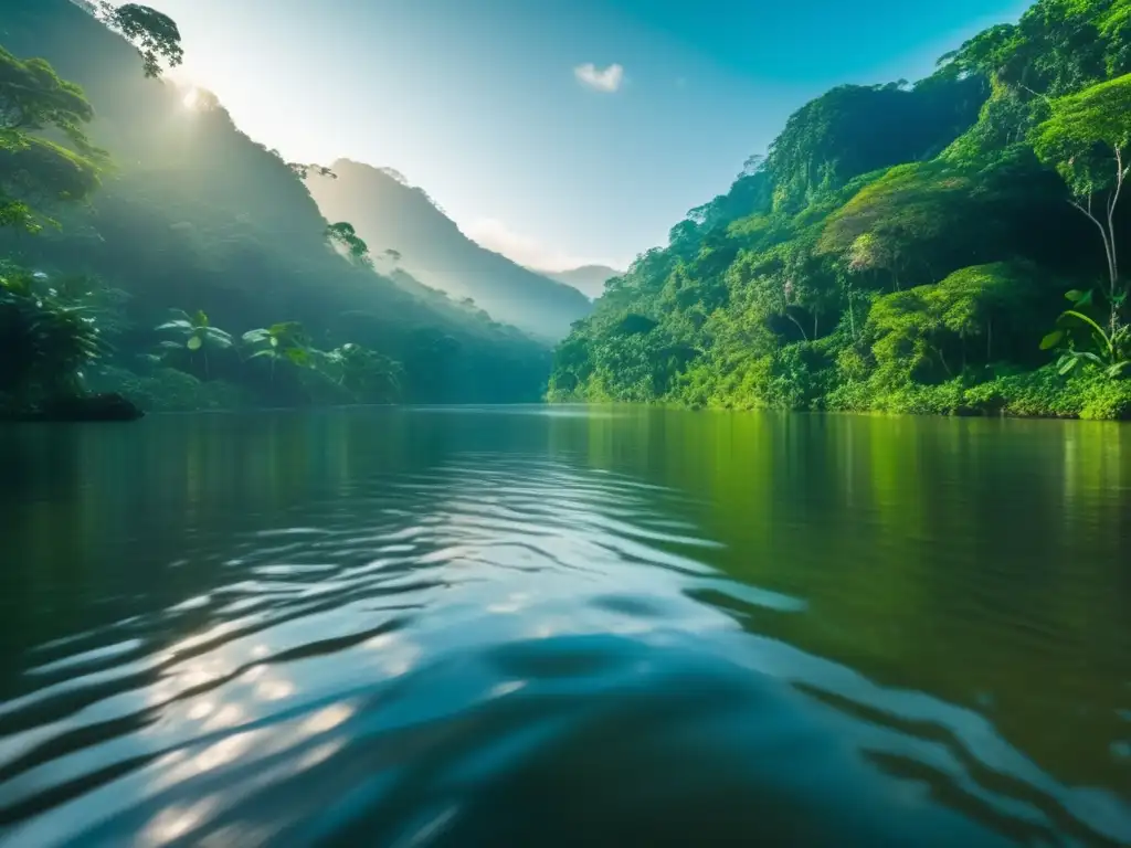 Imagen de río amazónico en selva exuberante - Consejos para navegación en ríos y lagos