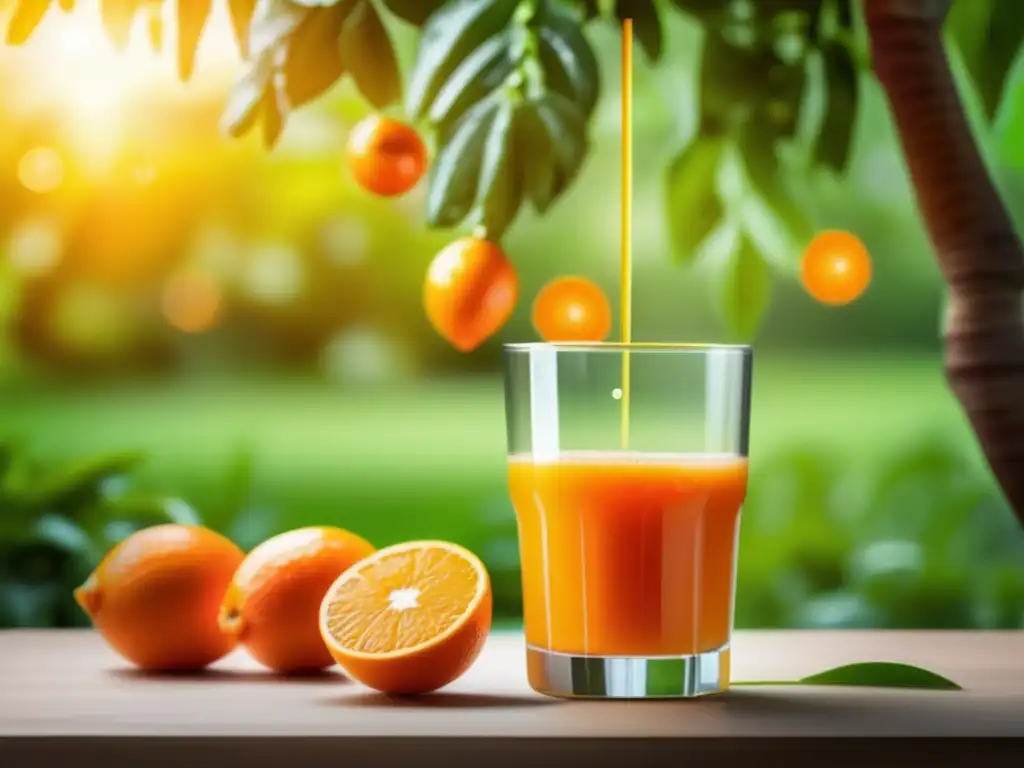 Jugo natural de naranja y zanahoria para senderismo y camping