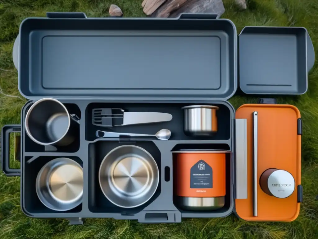 Kit de cocina compacto para camping: Organización equipo camping espacio