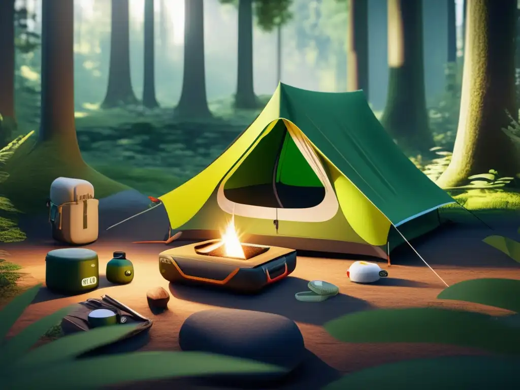 Innovaciones primeros auxilios camping: campamento seguro y preparado con kit moderno, gadgets de camping de vanguardia